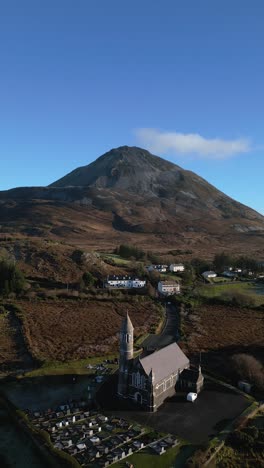 sacred heart catholic church co. donegal - ireland - 4k vertical cinematic drone footage 03