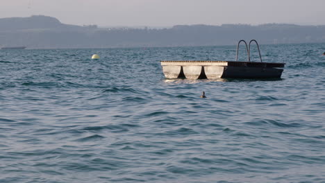 a-swim-platform-on-a-lake