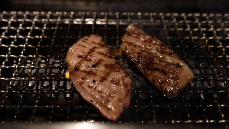 steaks cooking evenly on a hot grill