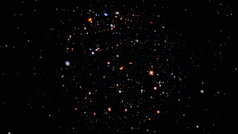 Fly-toward-ancient-galaxies-in-the-universe-that-existed-only-450-million-years-after-the-big-bang