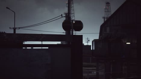 industrial zone in dark cloudy weather