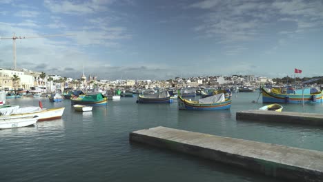 old fisherman village of marsaxlokk and important tourist attraction on the malta island