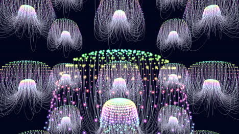 medusas brillantes en el océano tentáculos etéreos se balancean con la corriente