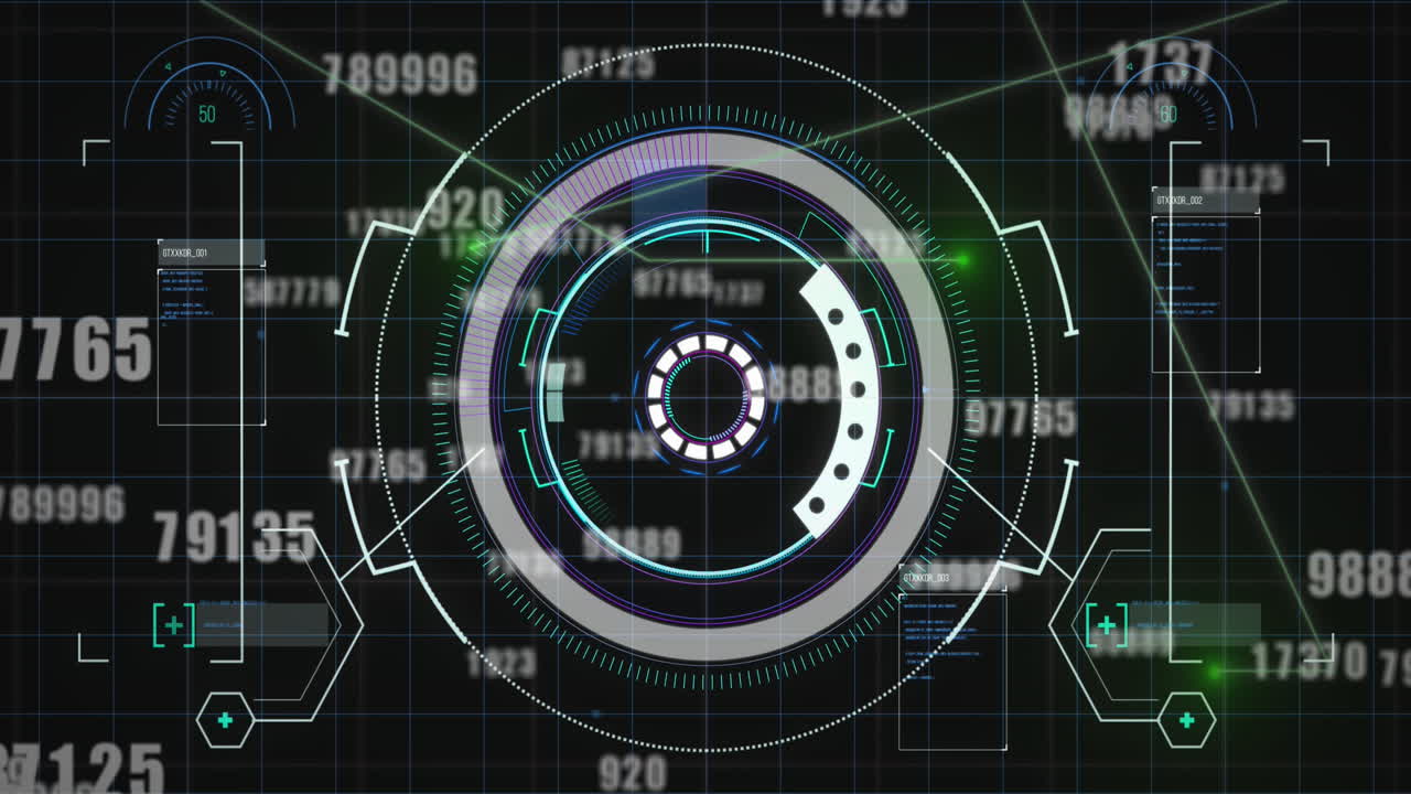 animación del procesamiento de datos sobre el escaneo del alcance