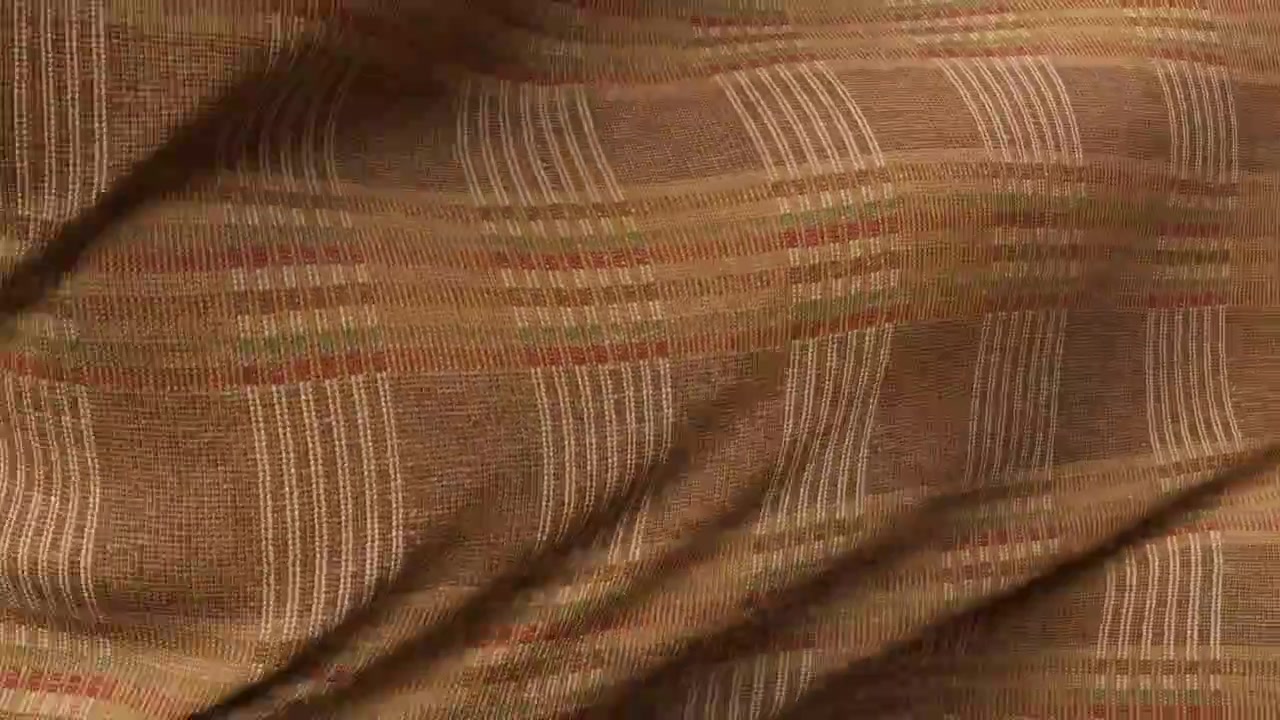 Brown Plaid Cotton Fabric Cloth Simulation