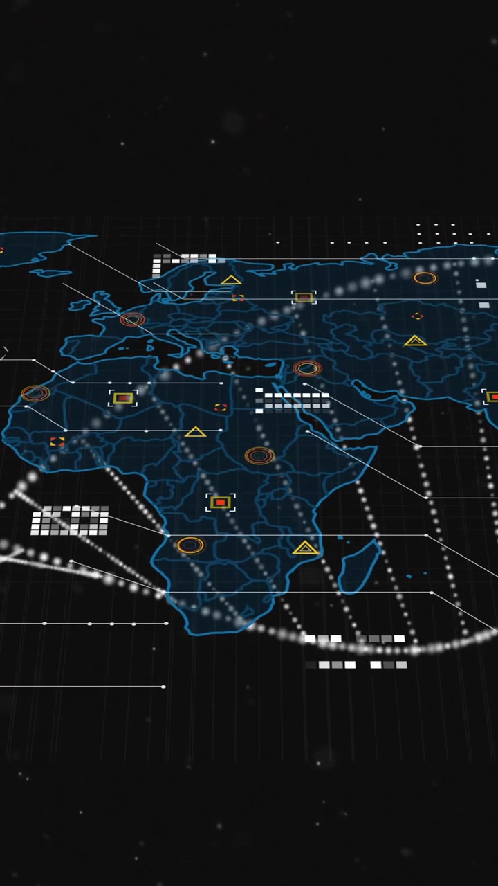 Animation of dna strand and data processing over world map