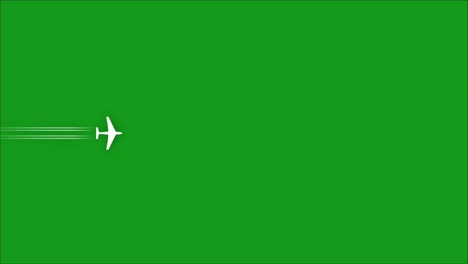 gráficos de movimiento de avión volador con fondo de pantalla verde