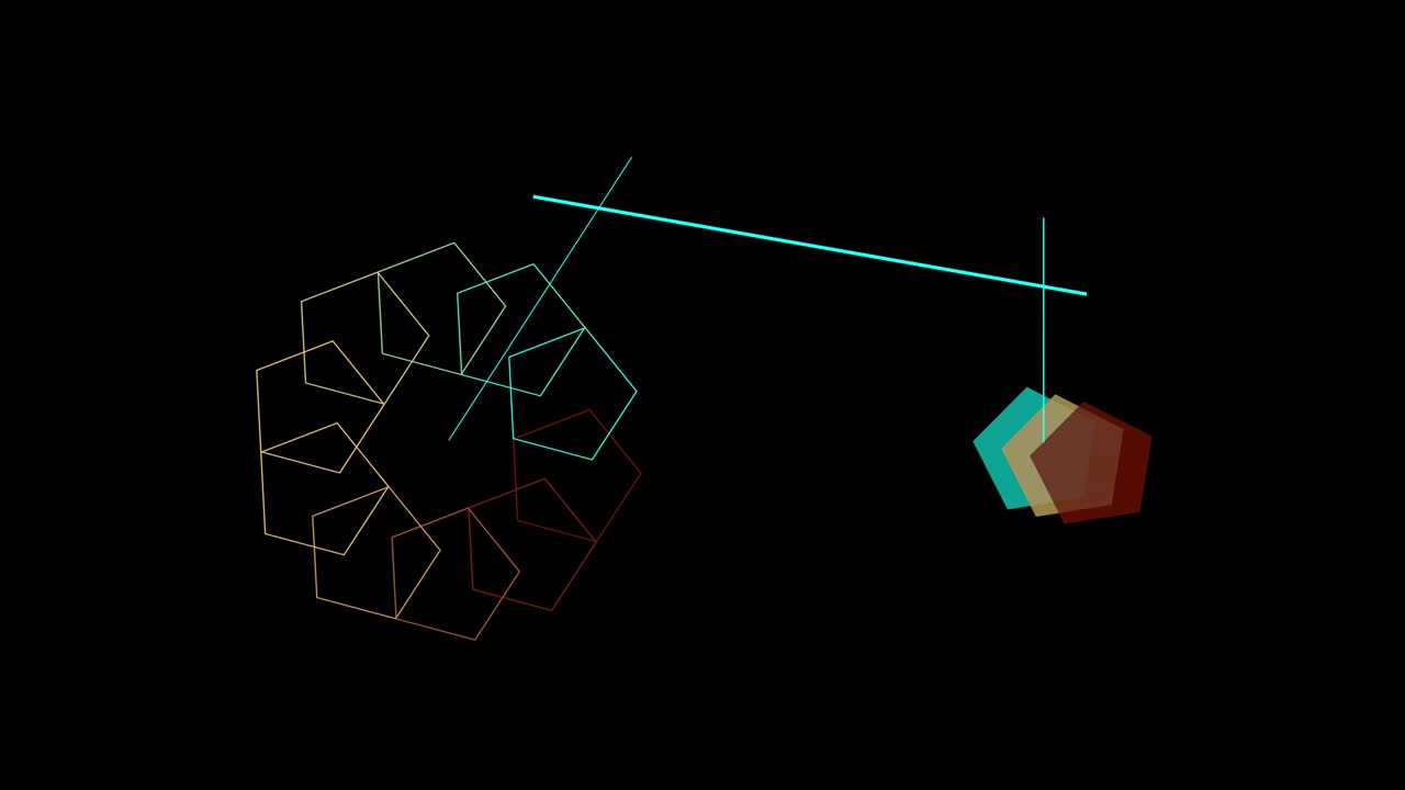 추상적 인 예술 의 오각형 바 를 가진 무지개 자전거
