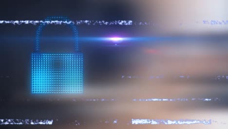 animación del candado sobre los puntos de luz