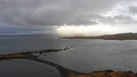 Aerial-view-of-Reykjavik-coastline-in-Iceland