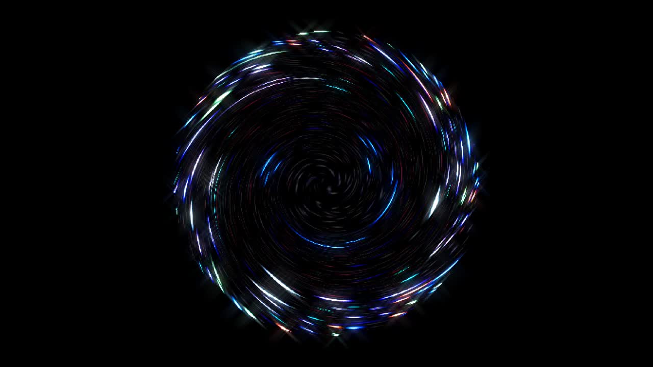 onda de puntos circulares coloridos de puntos brillantes de luz sobre un fondo negro