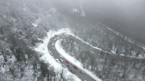 snow covered mountain trail