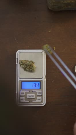 marijuana on a scale
