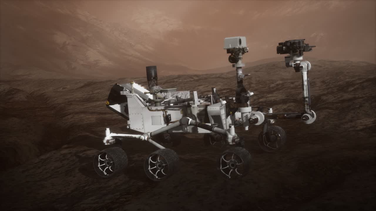 Curiosity Mars Rover exploring the surface of red planet