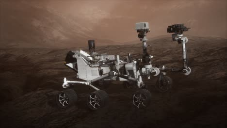 el rover curiosity de marte explora la superficie del planeta rojo