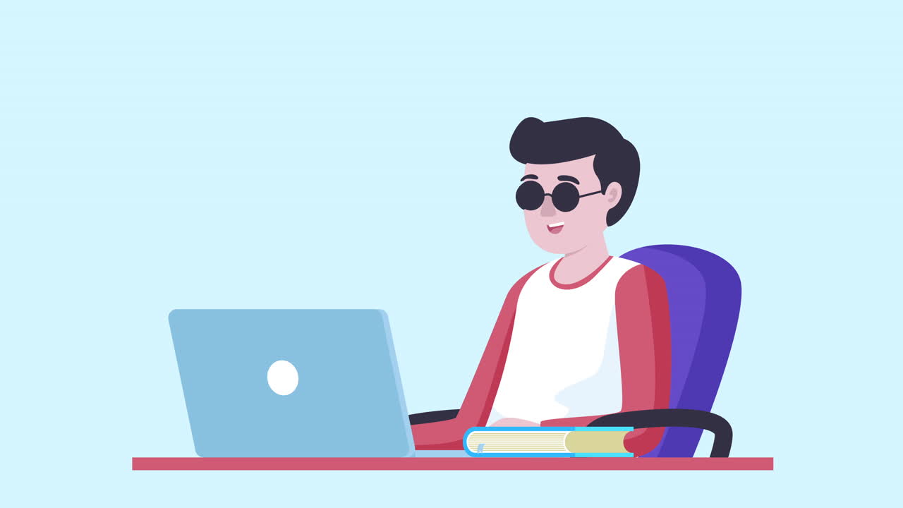 온라인 수업에서 2d 만화 학생