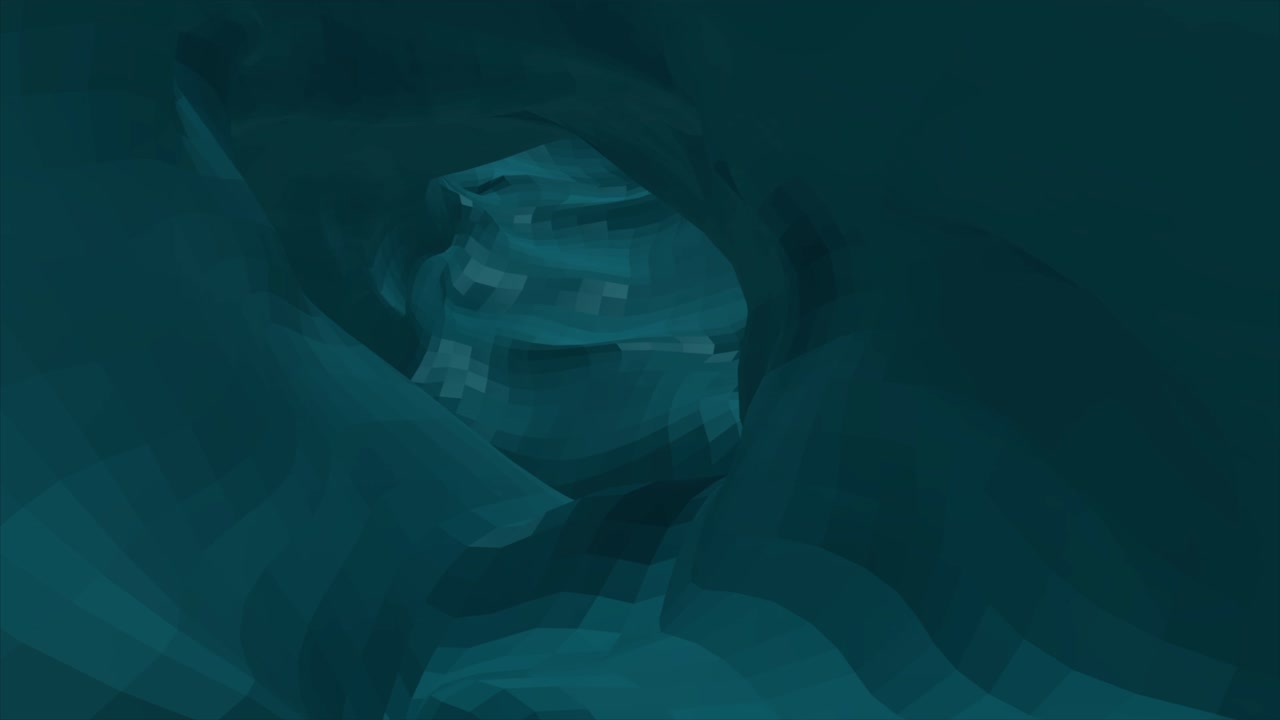 túnel geométrico abstracto en azul azulado y verde