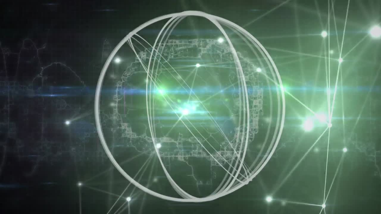 연결 네트워크와 함께 범위 스피닝의 애니메이션