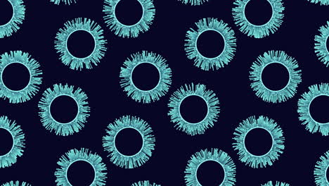 Circular-blue-pattern-on-black-background-overlapping-circles-with-light-and-dark-shades