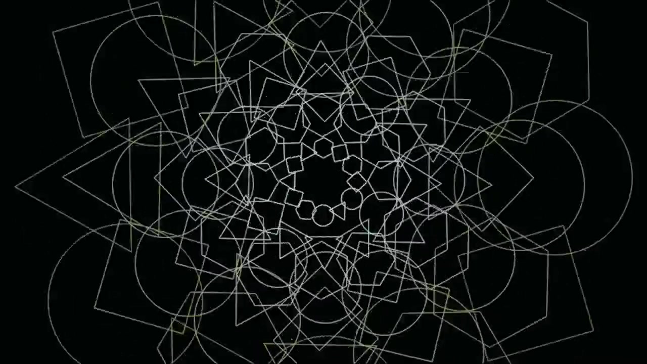 Animazione astratta di mandala geometrico con forme rotanti