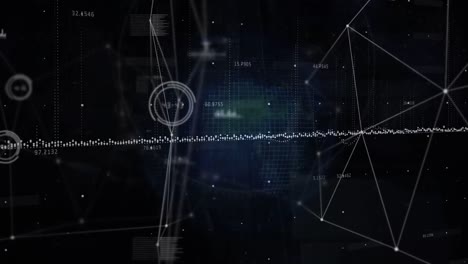 animation of network of connections over data processing