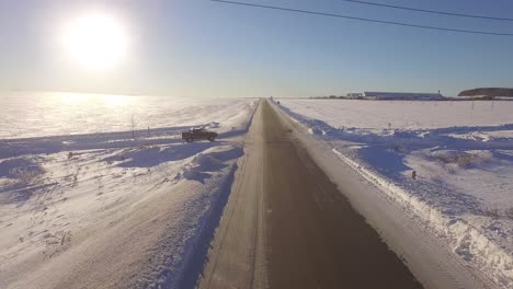 snowy winter road landscape