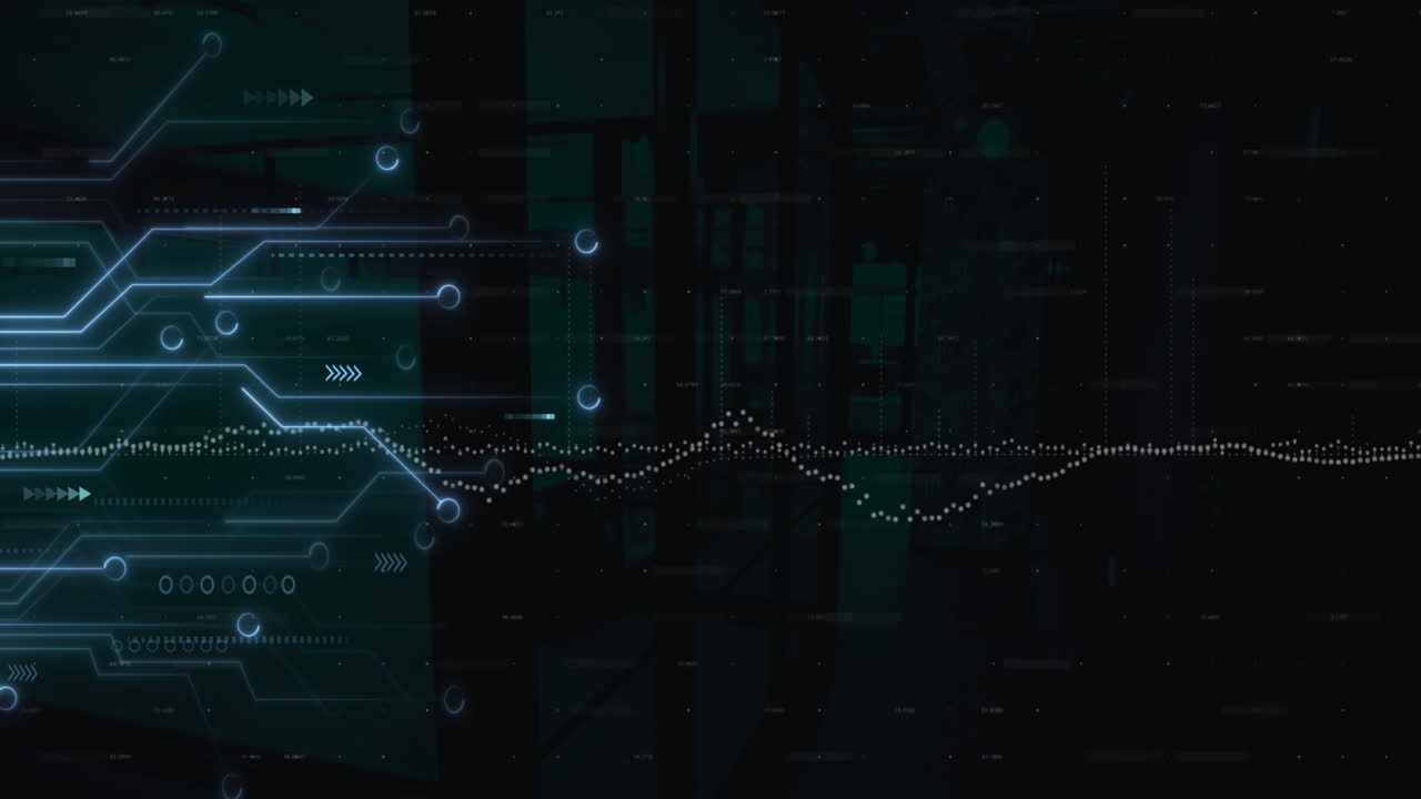 Animation of data processing over computer circuit board
