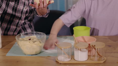 mother and daughter baking together