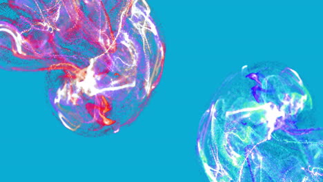 animation of glowing liquid moving over blue background