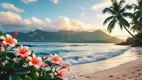 tropical sunset beach paradise