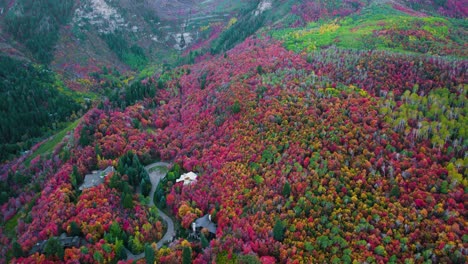 Colorful-Trees-Around-The-Sundance-Resort-During-Autumn-Season-In-Provo,-Utah,-USA