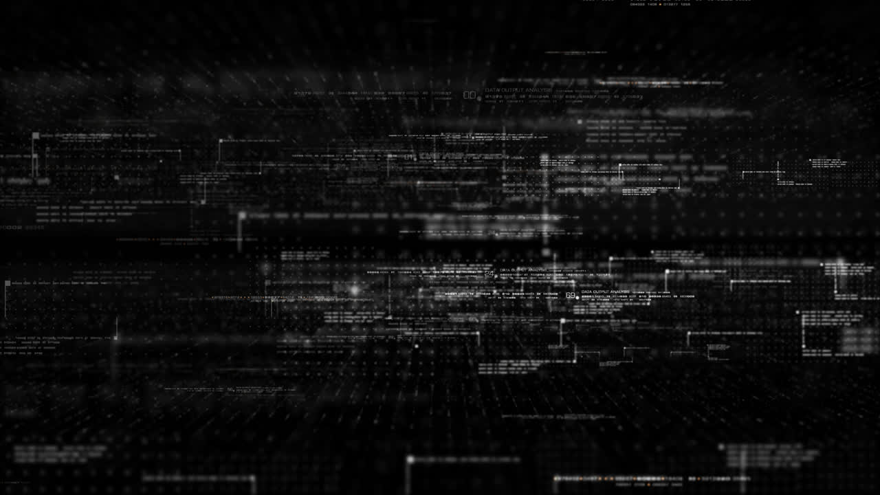 Holographic simulation of 5G network concept, artificial intelligence deep learning performing analytic computational head up display loop background with Alpha channel