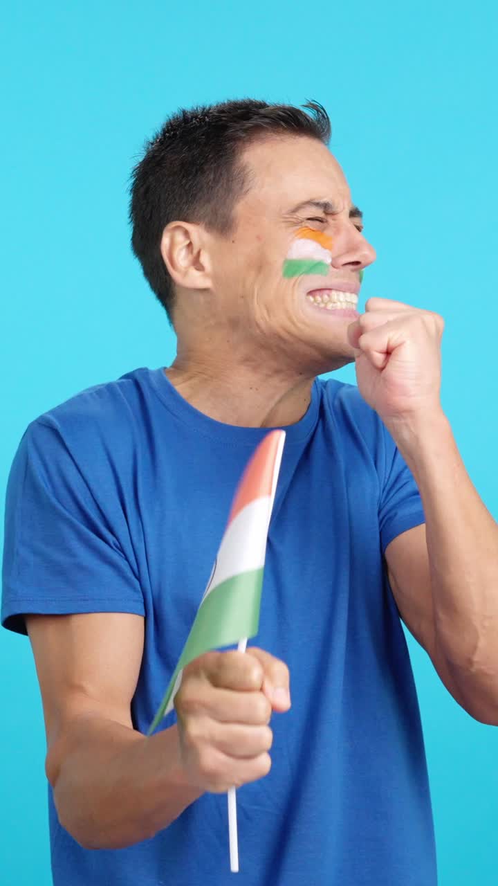 Indian supporter during an exciting march that is ultimately lost