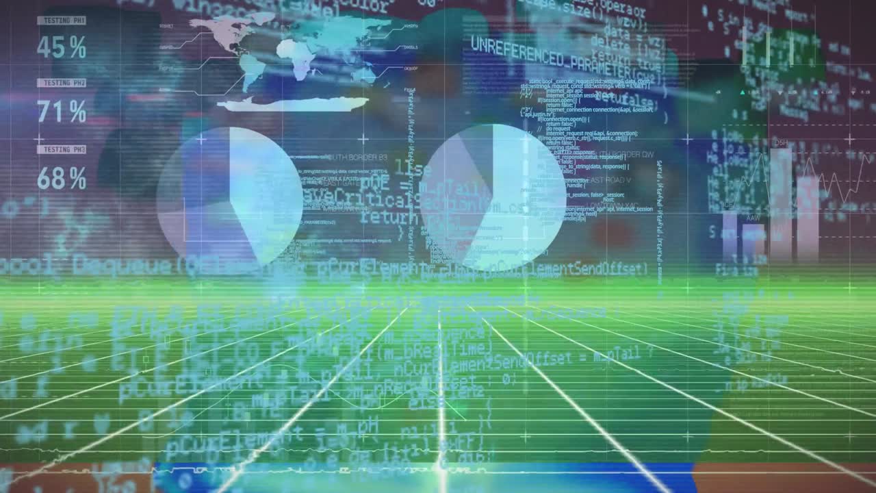 Animation of statistics and data processing over grid