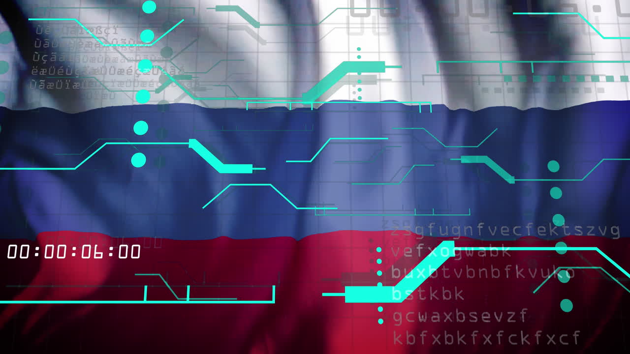 러시아의  ⁇ 발 위에서 데이터 처리의 애니메이션