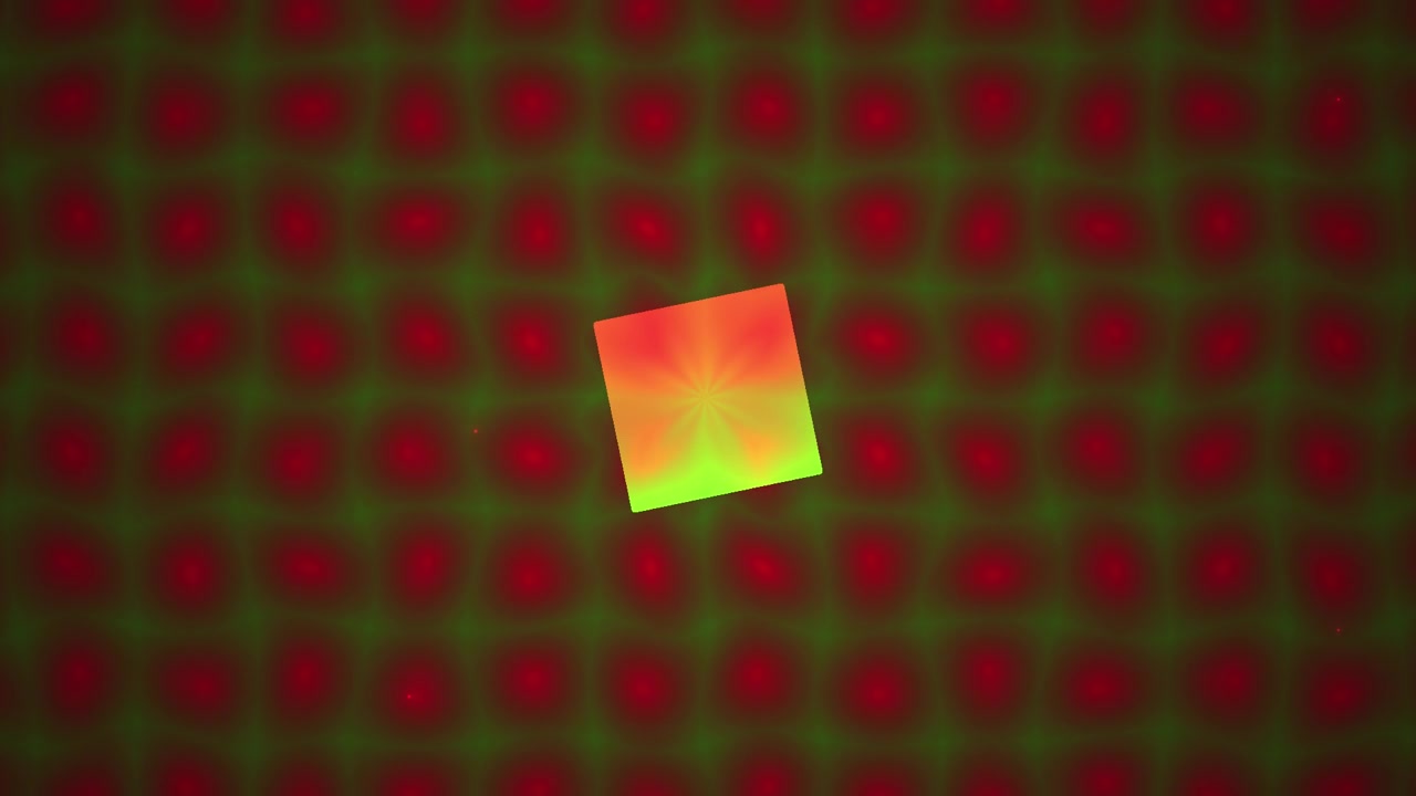 Abstract Rotating Square with Pulsing Red and Green Background