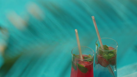 refreshing watermelon and mint cocktails by the pool