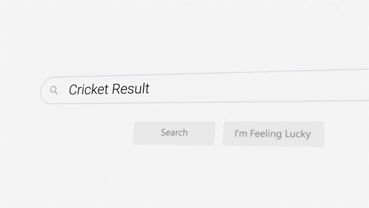 Searching for Cricket Result on Internet browser