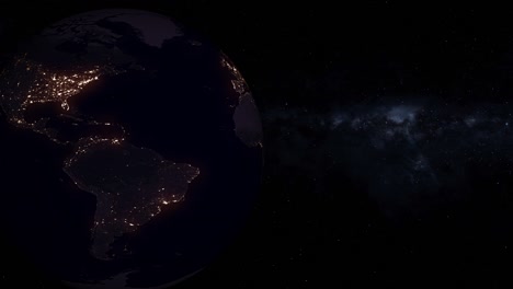 the artificial lights of planet earth as viewed from outer space, highlighting the ever-increasing light pollution of the entire planet - seamless looping