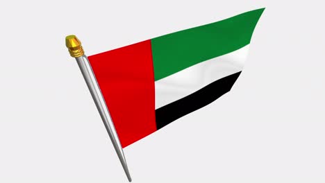 loop video of the united arab emirates flag  fluttering in the wind, slow motion video of 4k , with alpha channel