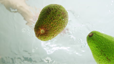 avocados splashing underwater