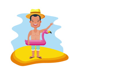 young man in summer time character