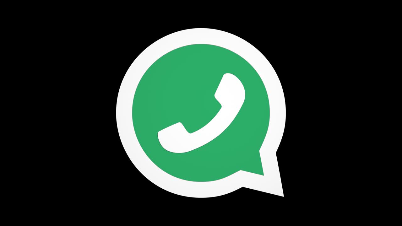 el logotipo de whatsapp 3d girando.