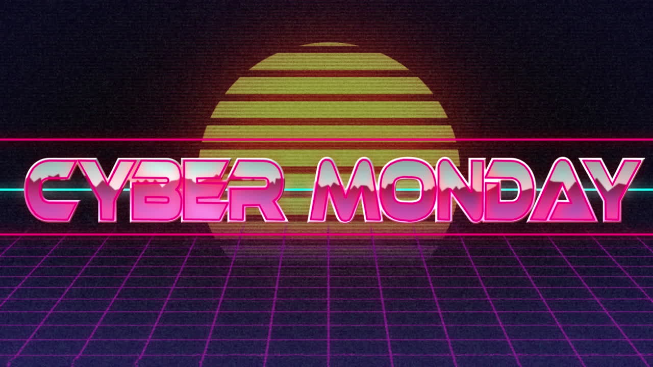 디지털 추상 공간에서 사이버 월요일의 애니메이션