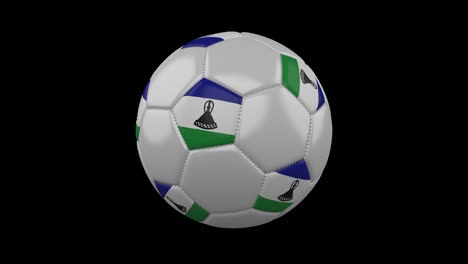 soccer ball with flag lesotho loop 4k with alpha