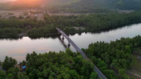 nerur paar bridge on karl river hyperlaps drone shot