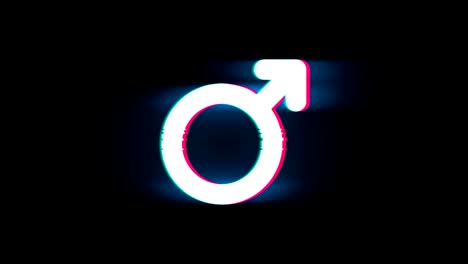 female sign gender  symbol on glitch retro vintage animation.