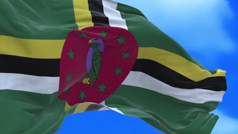 un bucle sin costuras de la bandera de dominica.