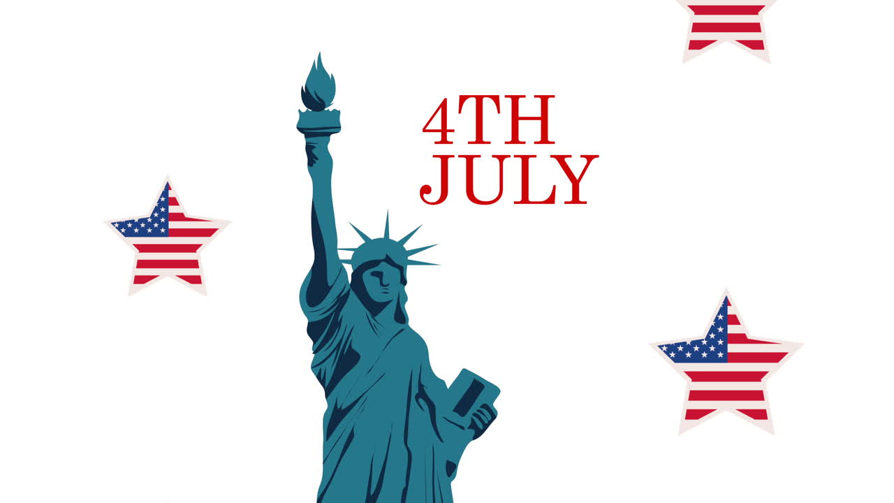 celebración del 4 de julio con la estatua de la libertad