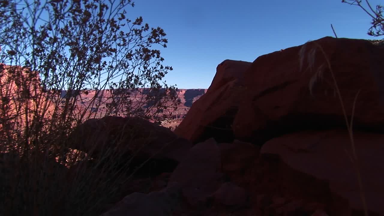 Panoramica della White Rim Road nel Parco Nazionale di Canyonlands vicino a Moab, Utah